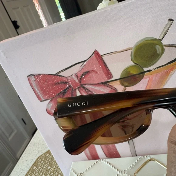 🤎Gucci Sunglasses Brown GG2420/S 3CX 52/19 Oval type With Side logo - Picture 16 of 17